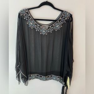 Silk Chiffon beaded top size 22W